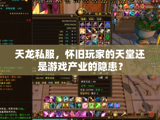 天龙私服，怀旧玩家的天堂还是游戏产业的隐患？