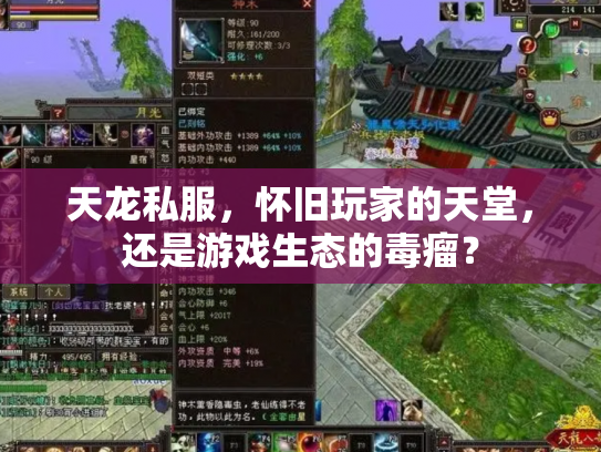 天龙私服，怀旧玩家的天堂，还是游戏生态的毒瘤？