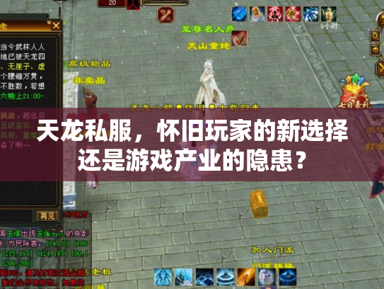 天龙私服，怀旧玩家的新选择还是游戏产业的隐患？