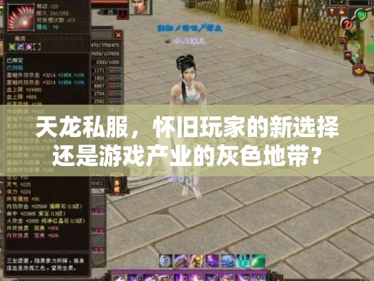 天龙私服，怀旧玩家的新选择还是游戏产业的灰色地带？