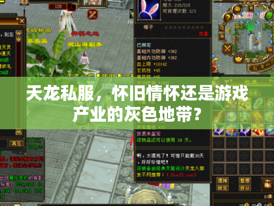 天龙私服，怀旧情怀还是游戏产业的灰色地带？