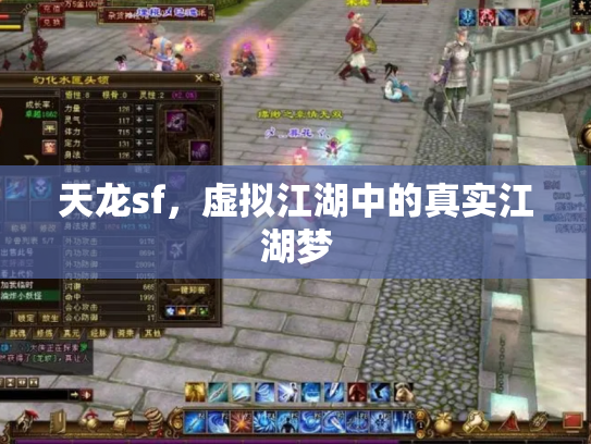 天龙sf，虚拟江湖中的真实江湖梦