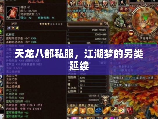 天龙八部私服，江湖梦的另类延续