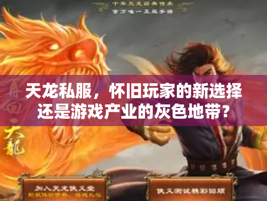 天龙私服，怀旧玩家的新选择还是游戏产业的灰色地带？