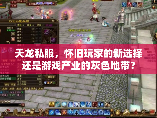 天龙私服，怀旧玩家的新选择还是游戏产业的灰色地带？