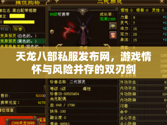 天龙八部私服发布网，游戏情怀与风险并存的双刃剑