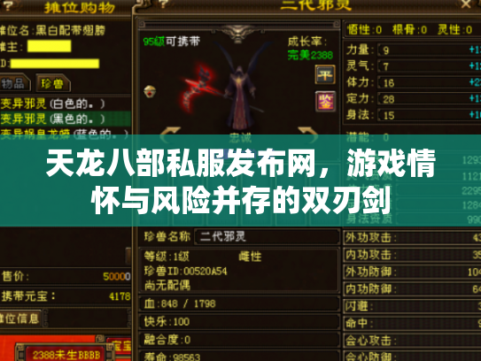 天龙八部私服发布网，游戏情怀与风险并存的双刃剑