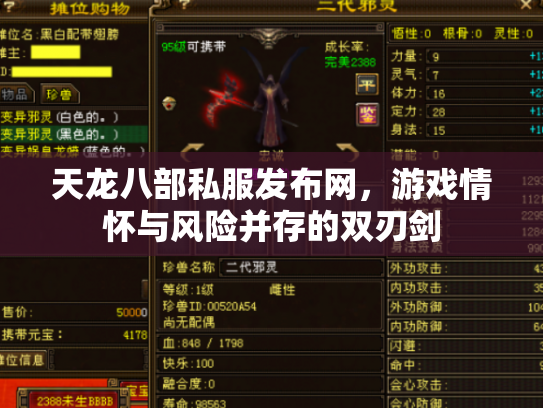 天龙八部私服发布网，游戏情怀与风险并存的双刃剑