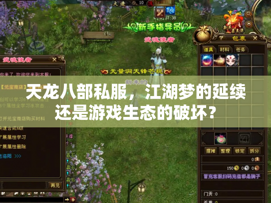天龙八部私服，江湖梦的延续还是游戏生态的破坏？