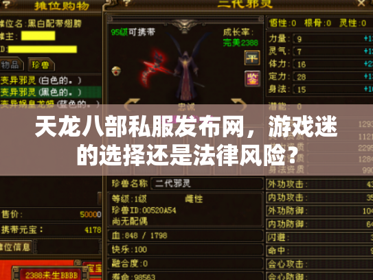 天龙八部私服发布网，游戏迷的选择还是法律风险？