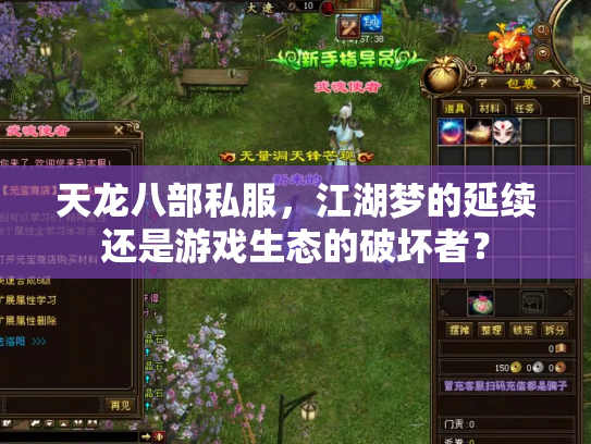 天龙八部私服，江湖梦的延续还是游戏生态的破坏者？