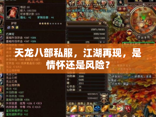 天龙八部私服，江湖再现，是情怀还是风险？