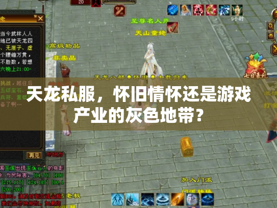 天龙私服，怀旧情怀还是游戏产业的灰色地带？