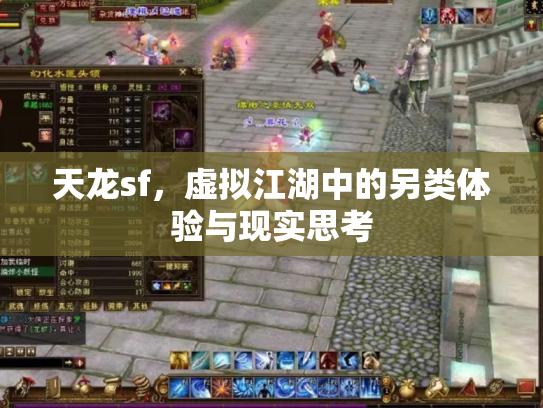 天龙sf，虚拟江湖中的另类体验与现实思考