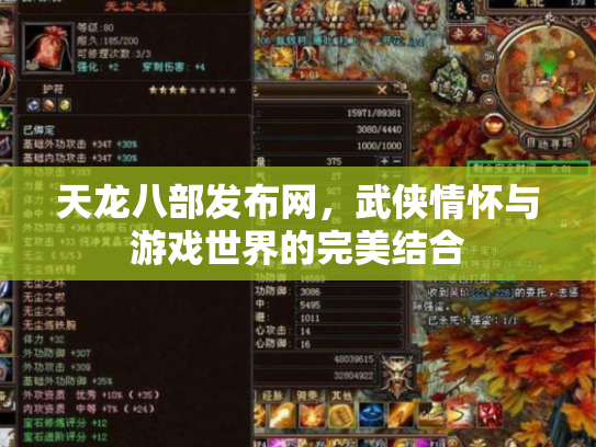 天龙八部发布网，武侠情怀与游戏世界的完美结合