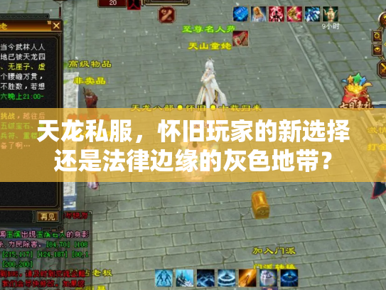 天龙私服，怀旧玩家的新选择还是法律边缘的灰色地带？