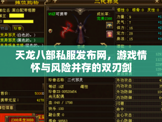 天龙八部私服发布网，游戏情怀与风险并存的双刃剑