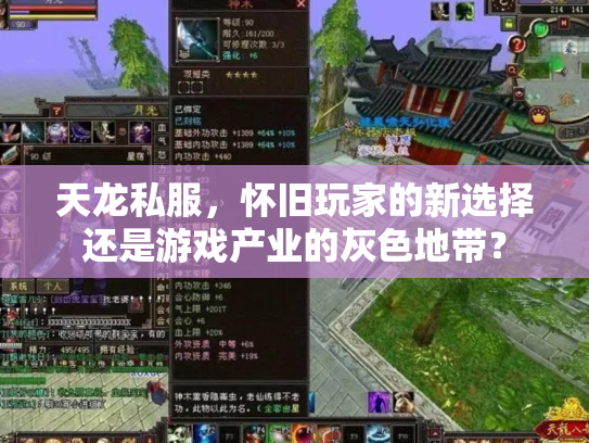 天龙私服，怀旧玩家的新选择还是游戏产业的灰色地带？