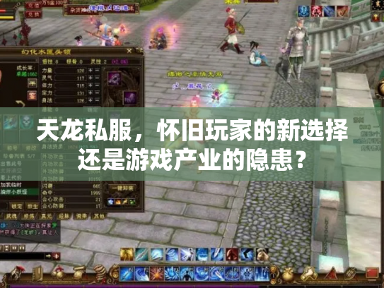 天龙私服，怀旧玩家的新选择还是游戏产业的隐患？
