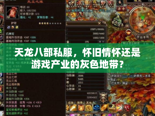 天龙八部私服，怀旧情怀还是游戏产业的灰色地带？