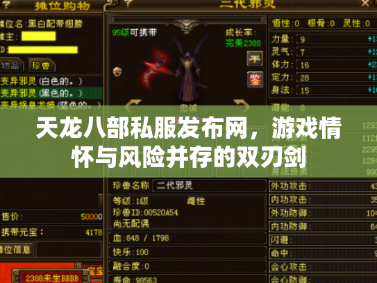 天龙八部私服发布网，游戏情怀与风险并存的双刃剑