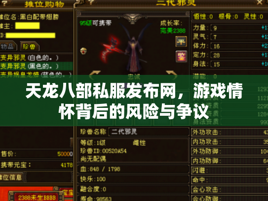 天龙八部私服发布网，游戏情怀背后的风险与争议