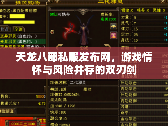 天龙八部私服发布网，游戏情怀与风险并存的双刃剑