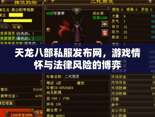 天龙八部私服发布网，游戏情怀与法律风险的博弈