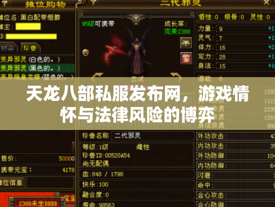 天龙八部私服发布网，游戏情怀与法律风险的博弈