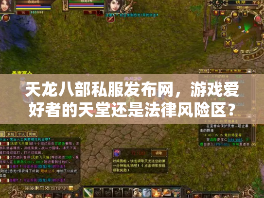 天龙八部私服发布网，游戏爱好者的天堂还是法律风险区？