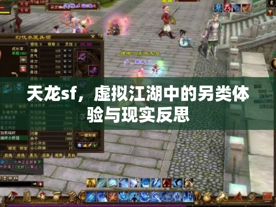 天龙sf，虚拟江湖中的另类体验与现实反思