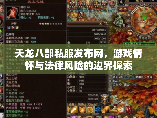 天龙八部私服发布网，游戏情怀与法律风险的边界探索