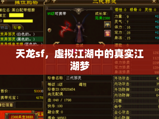 天龙sf，虚拟江湖中的真实江湖梦