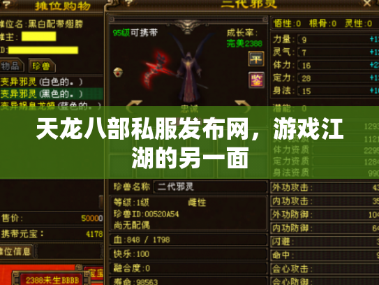 天龙八部私服发布网，游戏江湖的另一面