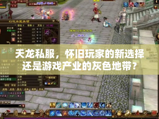 天龙私服，怀旧玩家的新选择还是游戏产业的灰色地带？