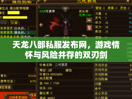 天龙八部私服发布网，游戏情怀与风险并存的双刃剑