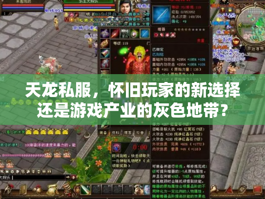 天龙私服，怀旧玩家的新选择还是游戏产业的灰色地带？