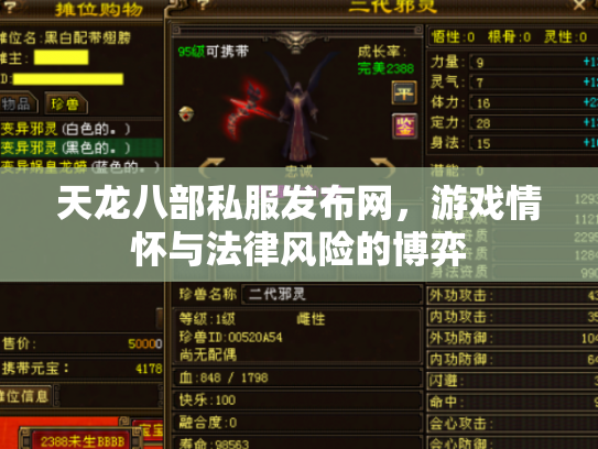 天龙八部私服发布网，游戏情怀与法律风险的博弈
