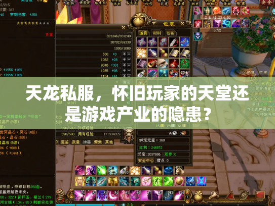 天龙私服，怀旧玩家的天堂还是游戏产业的隐患？