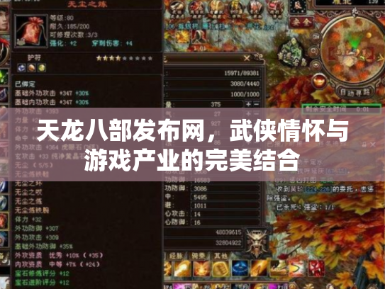 天龙八部发布网，武侠情怀与游戏产业的完美结合