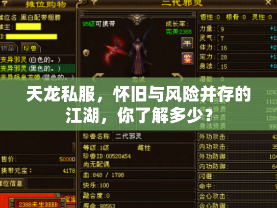 天龙私服，怀旧与风险并存的江湖，你了解多少？