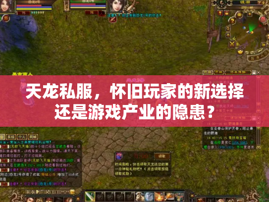 天龙私服，怀旧玩家的新选择还是游戏产业的隐患？