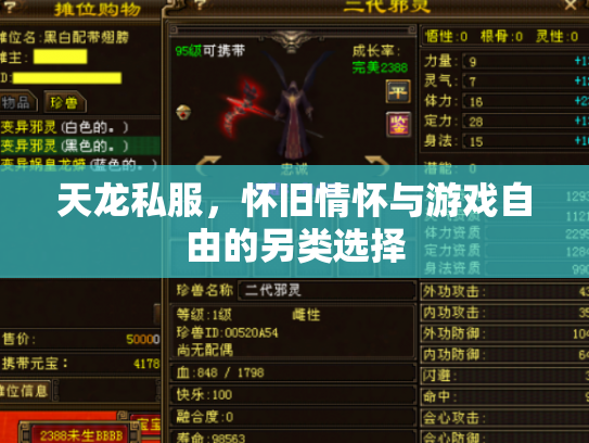 天龙私服，怀旧情怀与游戏自由的另类选择
