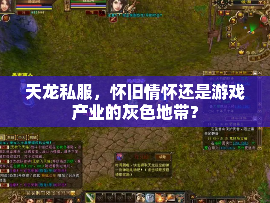天龙私服，怀旧情怀还是游戏产业的灰色地带？