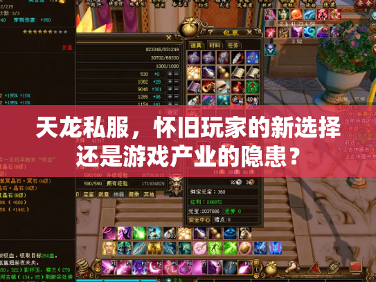 天龙私服，怀旧玩家的新选择还是游戏产业的隐患？