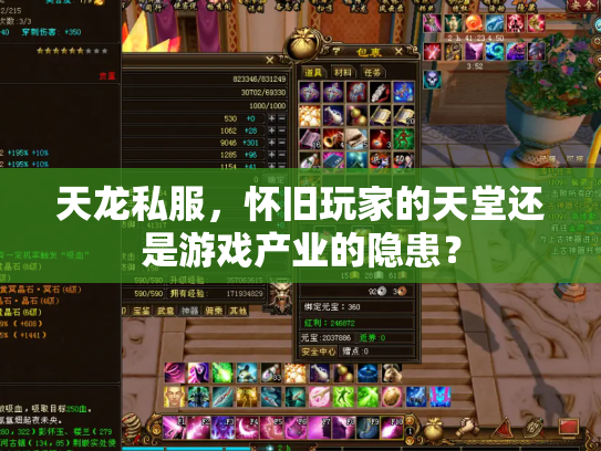 天龙私服，怀旧玩家的天堂还是游戏产业的隐患？