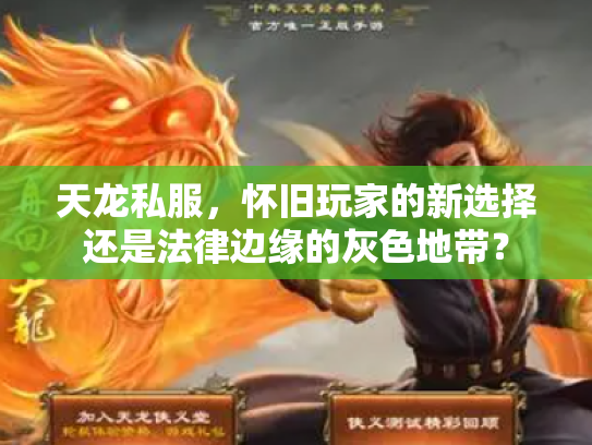 天龙私服，怀旧玩家的新选择还是法律边缘的灰色地带？