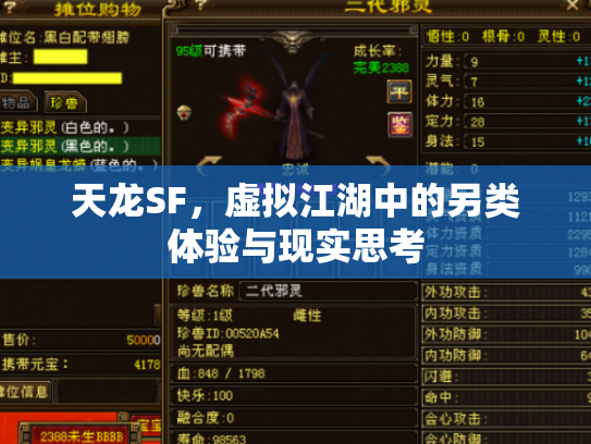 天龙SF，虚拟江湖中的另类体验与现实思考