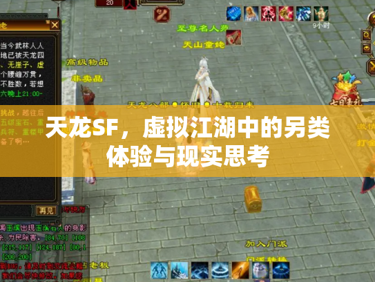 天龙SF，虚拟江湖中的另类体验与现实思考