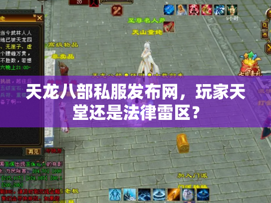 天龙八部私服发布网，玩家天堂还是法律雷区？